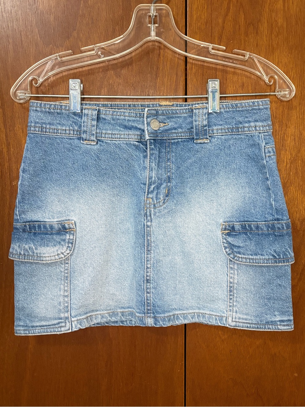 No Boundaries Light Blue Denim Mini Skirt
